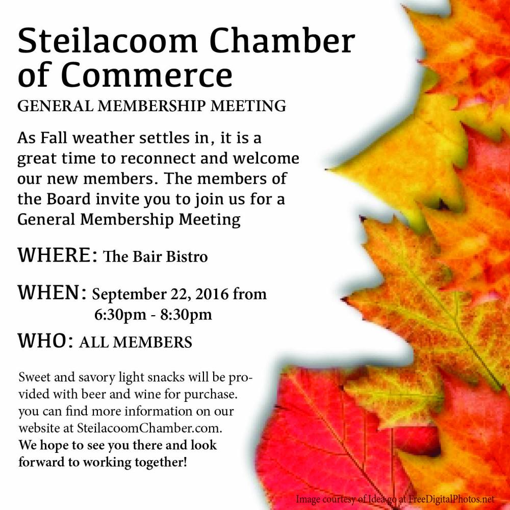 2016 Steilacoom Chamber - GENERAL MEMBERSHIP MEETING